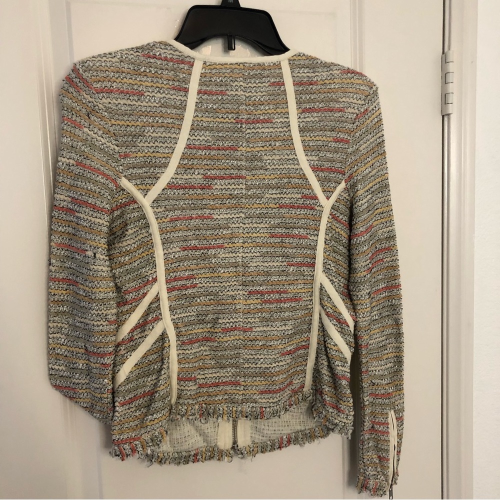 Nic+Zoe Jacket Dandelion Tweed Fringe Zip up Jacket Sz small - Picture 12 of 15